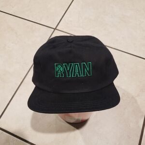 Black and Green Embroidered Hat